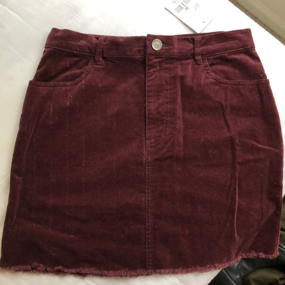 Corduroy skirt, high waisted, purple